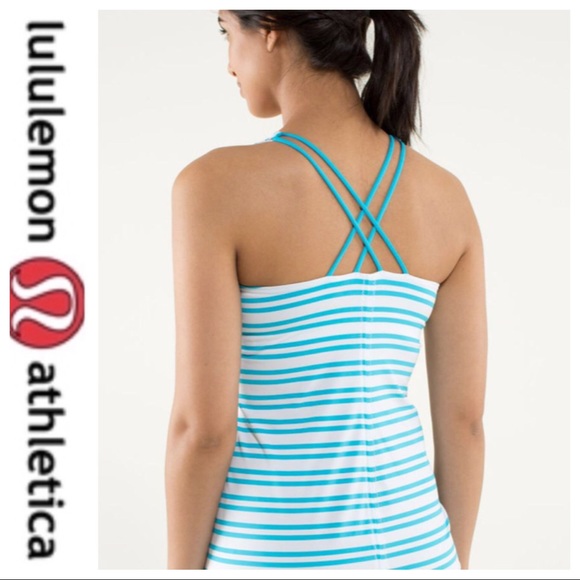 lululemon athletica Tops - 💕SALE💕 Lululemon Blue Stripe Free to be Tank Top